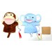 Monsey original plush munching puppet monkey and elephant + disposable paper towel one piece set - B079YZS9GP